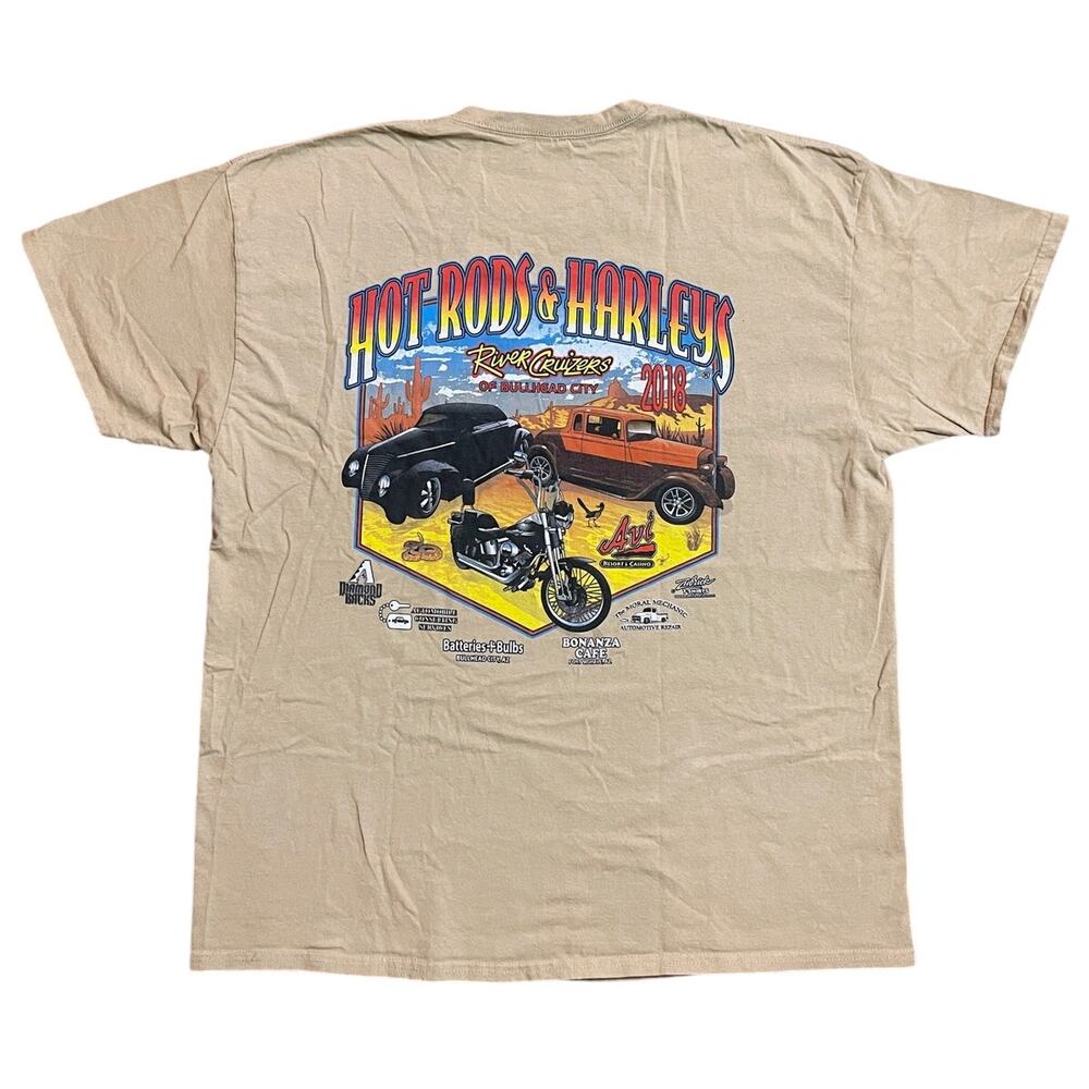 Harley-Davidson Hot Rods & Harleys Laughlin Nevada T-Shirt Size XL Tan